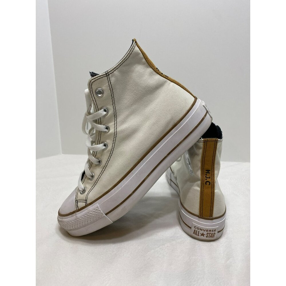 Converse Ivory and Tan Hi-Top Sneakers Men’s 8.5 Ladies 10.5